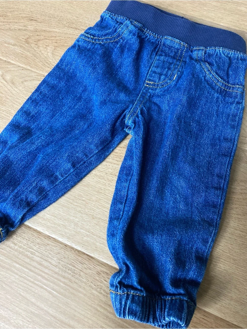 Garanimals Dark Blue Knit-Waist Denim Joggers